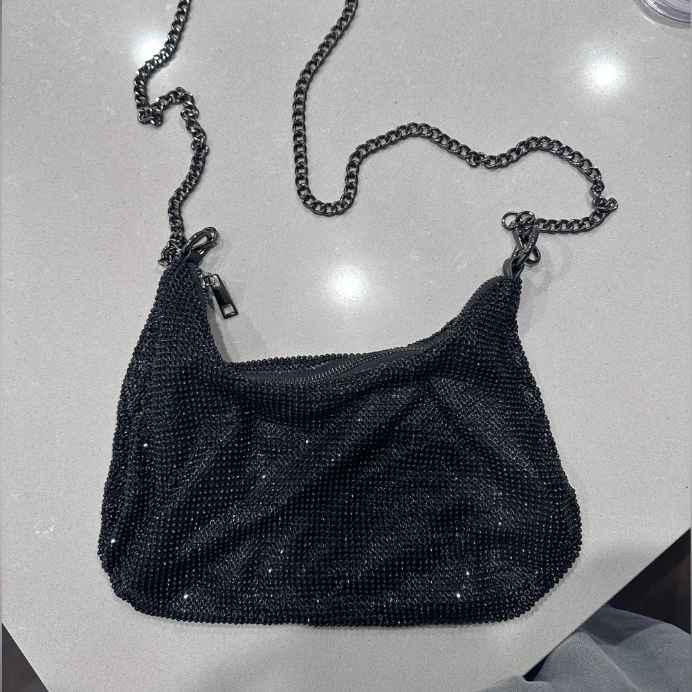 Anthropologie Crescent Rhinestone Bag - Picture 5 of 8
